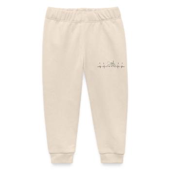 Elephant Family Heartbeat Parent with Young - Baby Organic Sweatpants by Stanley/Stella - soft Ecru - Front