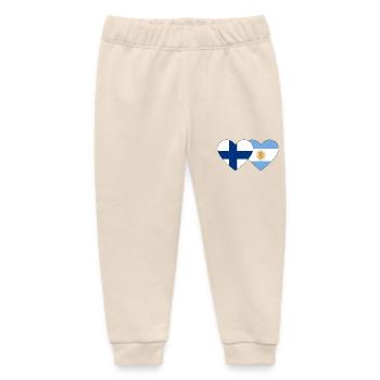 Finlande Argentine Drapeau Coeur - Pantalon de jogging bébé bio Stanley/Stella - écru doux - Devant
