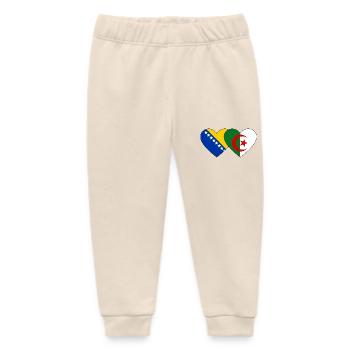 Bosnie Algérie Drapeau Coeur - Pantalon de jogging bébé bio Stanley/Stella - écru doux - Devant