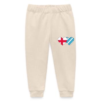 Drapeau de l’Angleterre et du Bayern - Pantalon de jogging bébé bio Stanley/Stella - écru doux - Devant