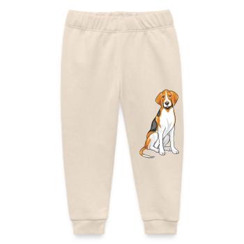 Sitting foxhound - Baby Organic Sweatpants by Stanley/Stella - soft Ecru - Front