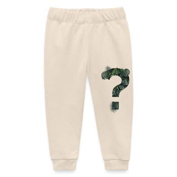 Green Tropics Plants Question Mark Jungle - Baby Organic Sweatpants by Stanley/Stella - soft Ecru - Front