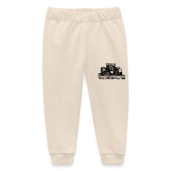 Vintage racing cars on the race track - Baby Organic Sweatpants by Stanley/Stella - soft Ecru - Front