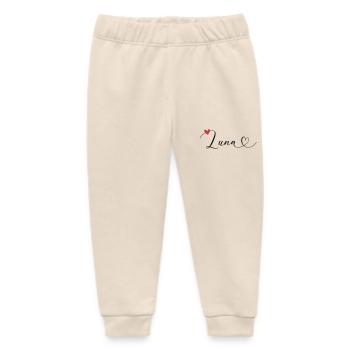 Luna Name Vorname Kalligrafieherz - Baby Organic Jogginghose Baby Tumbler von Stanley/Stella - Natur - Vorne
