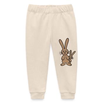 2 Bunnies Kid Hidden Father Two Toddler Mom - Baby Organic Sweatpants by Stanley/Stella - soft Ecru - Front