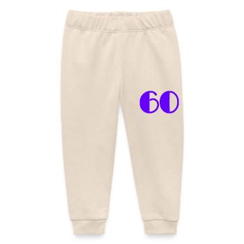 60 YEARS. 60TH ANNIVERSARY. BIRTHDAY 60 YEARS. 60 - Baby Organic Sweatpants by Stanley/Stella - soft Ecru - Front