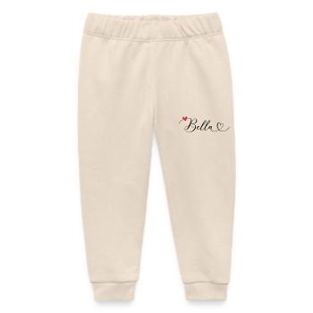 Bella Name Vorname Kalligrafieherz - Baby Organic Jogginghose Baby Tumbler von Stanley/Stella - Natur - Vorne
