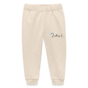 Lukas Name Vorname Kalligrafieherz - Baby Organic Jogginghose Baby Tumbler von Stanley/Stella - Natur - Vorne