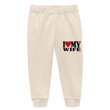 Ich liebe meine Frau Passendes Valentinstagsgeschenk - Baby Organic Jogginghose Baby Tumbler von Stanley/Stella - Natur - Vorne
