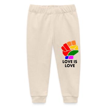 Love is love - Baby Organic Jogginghose Baby Tumbler von Stanley/Stella - Natur - Vorne