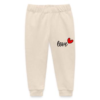 FATHER'S DAY. HAPPY FATHER'S DAY. DAD. FEAST. LOVE - Baby Organic Sweatpants by Stanley/Stella - soft Ecru - Front