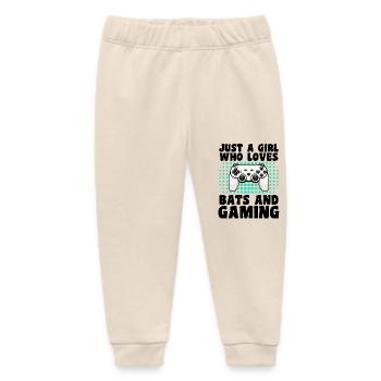Gamer and Bats: Video Games and Nightlife - Baby Organic Sweatpants by Stanley/Stella - soft Ecru - Front