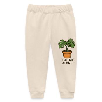 Leaf Me Alone – lustiges Motiv mit Monstera-Blüten - Baby Organic Jogginghose Baby Tumbler von Stanley/Stella - Natur - Vorne