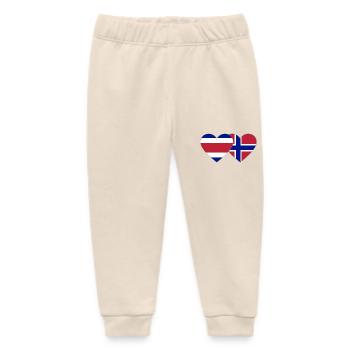 Costa Rica Norvège Flag Coeur - Pantalon de jogging bébé bio Stanley/Stella - écru doux - Devant