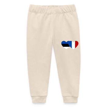 Estonie France Flag Coeur - Pantalon de jogging bébé bio Stanley/Stella - écru doux - Devant