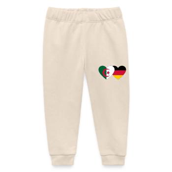 Algeria Germany Flag Heart - Baby Organic Sweatpants by Stanley/Stella - soft Ecru - Front