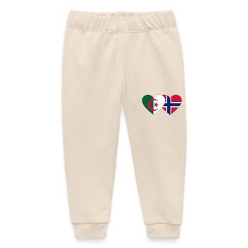 Algeria Norway Flag Heart - Baby Organic Sweatpants by Stanley/Stella - soft Ecru - Front