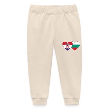 Croatia Bulgaria Flag Heart - Baby Organic Sweatpants by Stanley/Stella - soft Ecru - Front