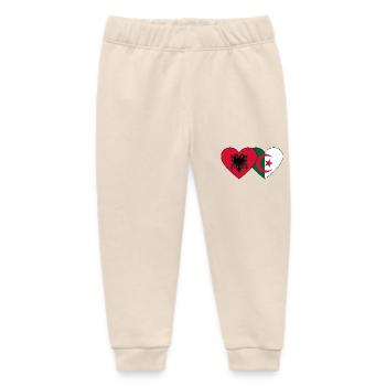 Albanie Algérie Drapeau Coeur - Pantalon de jogging bébé bio Stanley/Stella - écru doux - Devant