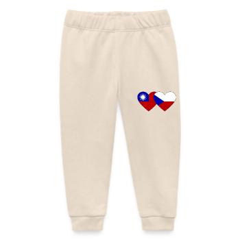 Taiwan Tschechien Flagge Herz - Baby Organic Jogginghose Baby Tumbler von Stanley/Stella - Natur - Vorne