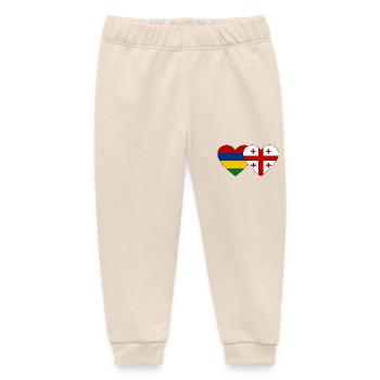 Mauritius Georgia Flag Heart - Baby Organic Sweatpants by Stanley/Stella - soft Ecru - Front