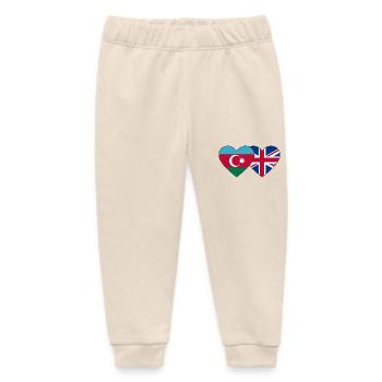 Aserbaidschan England Flagge Herz - Baby Organic Jogginghose Baby Tumbler von Stanley/Stella - Natur - Vorne