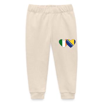 Ireland Bosnia flag heart - Baby Organic Sweatpants by Stanley/Stella - soft Ecru - Front