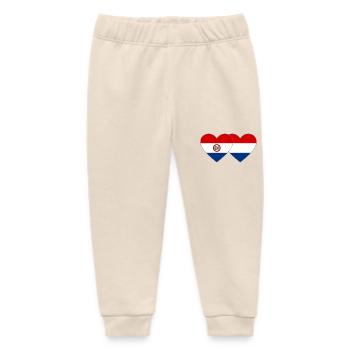 Paraguay Holland Heart Flag - Baby Organic Sweatpants by Stanley/Stella - soft Ecru - Front
