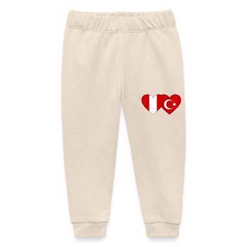Peru Türkei Herz Flagge - Baby Organic Jogginghose Baby Tumbler von Stanley/Stella - Natur - Vorne