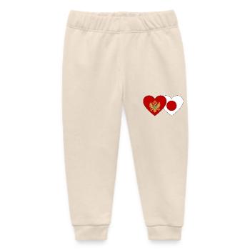 Montenegro Japan Flag - Baby Organic Sweatpants by Stanley/Stella - soft Ecru - Front