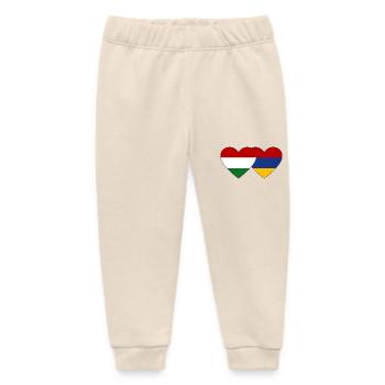 Hungary Armenia Flag Heart - Baby Organic Sweatpants by Stanley/Stella - soft Ecru - Front