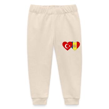 Türkei Andorra Flagge Herz - Baby Organic Jogginghose Baby Tumbler von Stanley/Stella - Natur - Vorne