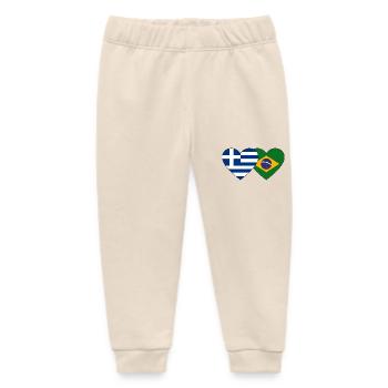 Griechenland Brasilien Flagge Herz - Baby Organic Jogginghose Baby Tumbler von Stanley/Stella - Natur - Vorne
