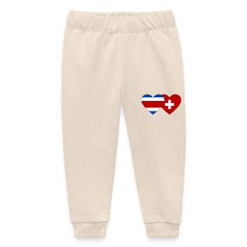 Costa Rica Suisse Flag Heart - Pantalon de jogging bébé bio Stanley/Stella - écru doux - Devant