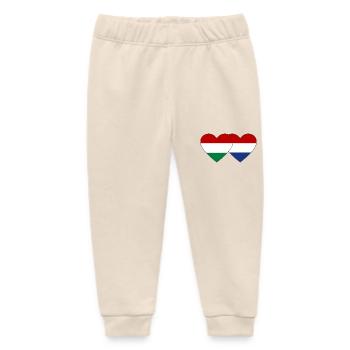 Hungary Holland Flag Heart - Baby Organic Sweatpants by Stanley/Stella - soft Ecru - Front