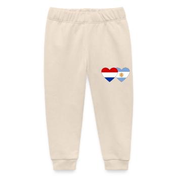 Holland Argentina Flag Heart - Baby Organic Sweatpants by Stanley/Stella - soft Ecru - Front