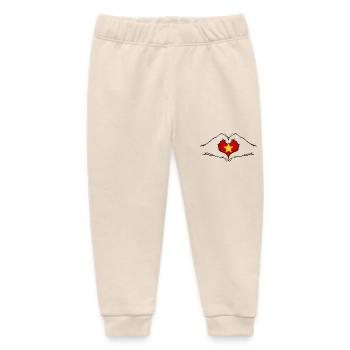 Vietnam Heart Shape - Baby Organic Sweatpants by Stanley/Stella - soft Ecru - Front