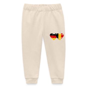 Deutschland Belgien Flagge Herz used - Baby Organic Jogginghose Baby Tumbler von Stanley/Stella - Natur - Vorne