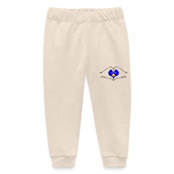 Kosovo Flagge Hände Herzform - Baby Organic Jogginghose Baby Tumbler von Stanley/Stella - Natur - Vorne