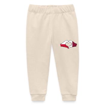 Polen Katar Flagge Hände Herzform - Baby Organic Jogginghose Baby Tumbler von Stanley/Stella - Natur - Vorne