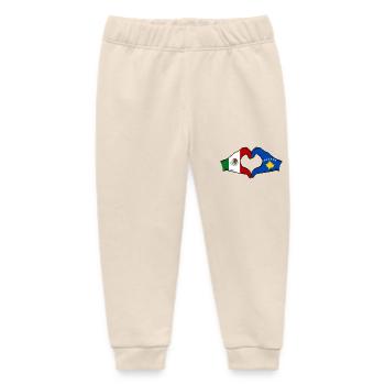 Mexiko Kosovo Flagge Hände Herzform - Baby Organic Jogginghose Baby Tumbler von Stanley/Stella - Natur - Vorne