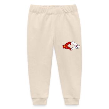 China Südkorea Flagge Hände Herzform - Baby Organic Jogginghose Baby Tumbler von Stanley/Stella - Natur - Vorne