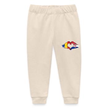 Rumänien Kroatien Flagge Hände Herzform used - Baby Organic Jogginghose Baby Tumbler von Stanley/Stella - Natur - Vorne
