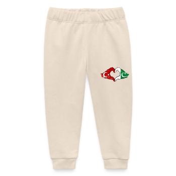 Türkei Pakistan Flagge Hände Herzform used - Baby Organic Jogginghose Baby Tumbler von Stanley/Stella - Natur - Vorne