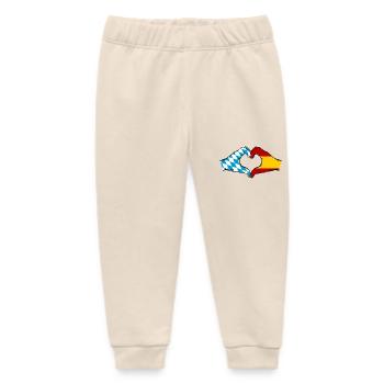 Bavaria Spain Flag Hands Heart Shape - Baby Organic Sweatpants by Stanley/Stella - soft Ecru - Front