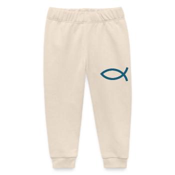 Jesus fish Ichthys fish fish - Baby Organic Sweatpants by Stanley/Stella - soft Ecru - Front