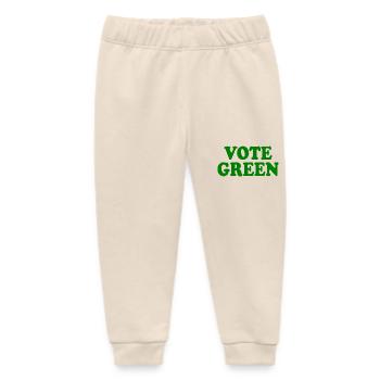 Vote green - Baby Organic Sweatpants by Stanley/Stella - soft Ecru - Front