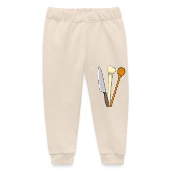 Meat Kitchen Cooking Spoon Bone Kitchen Knife - Baby Organic Sweatpants by Stanley/Stella - soft Ecru - Front