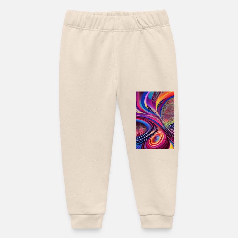 Art abstrait - Pantalon de jogging bébé bio Stanley/Stella - écru doux