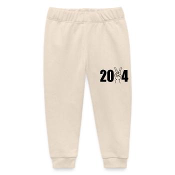 2024 Hand with victory sign - Baby Organic Sweatpants by Stanley/Stella - soft Ecru - Front